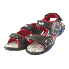 American Club Sandals Mostro Truck HL18 Inserto in pelle nera/rosso nero 3