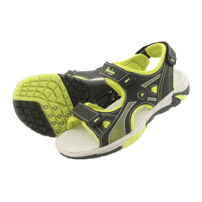 Sandali neri da bambino American Club RL22 nero verde 4