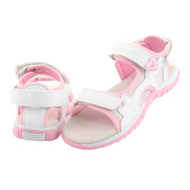 Sandali sportivi da bambina American Club bianca grigio rosa 4