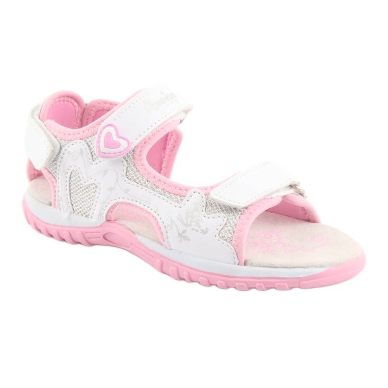 Sandali sportivi da bambina American Club bianco grigio rosa 1