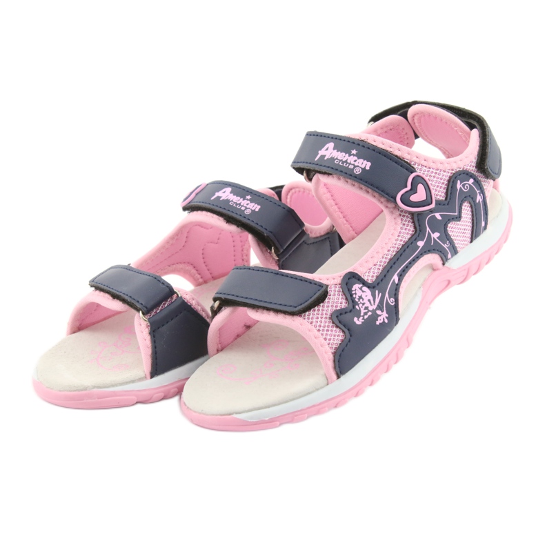 Sandali sportivi da bambina American Club rosa blu navy 2