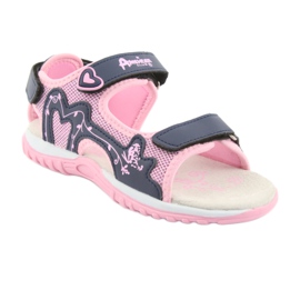 Sandali sportivi da bambina American Club rosa blu navy 1