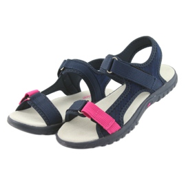 Sandali con inserto in pelle blu navy American Club RL10 rosa 3