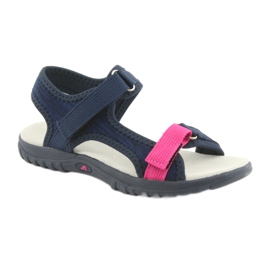 Sandali con inserto in pelle blu navy American Club RL10 rosa 1