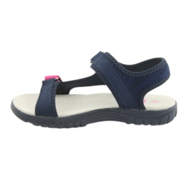 Sandali con inserto in pelle blu navy American Club RL10 rosa 2