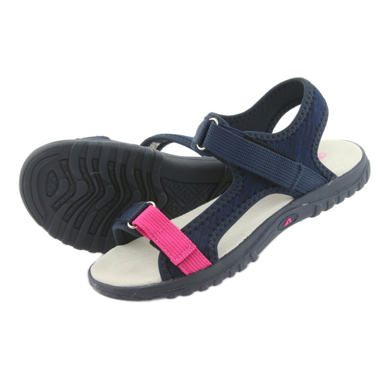 Sandali con inserto in pelle blu navy American Club RL10 rosa 4