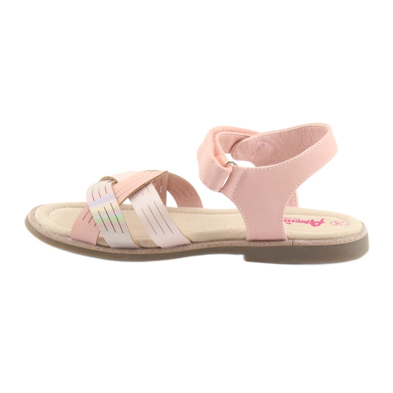 Sandali da bambina metallizzati American Club GC23 rosa 2