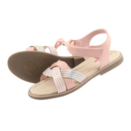 Sandali da bambina metallizzati American Club GC23 rosa 4