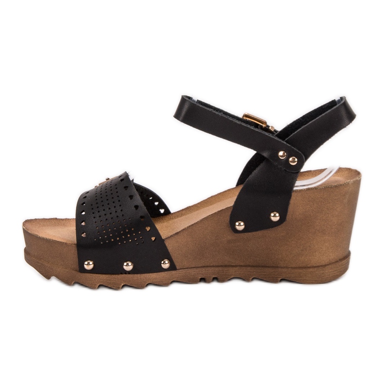SHELOVET Sandali con zeppa neri nero 1