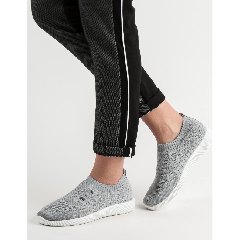 SHELOVET Calzature sportive in tessuto grigio 1