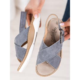 Filippo Sandali in pelle sulla piattaforma grigio 2