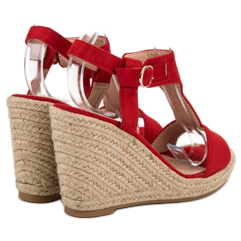 Anesia Paris Sandali con zeppa alla moda rosso 1