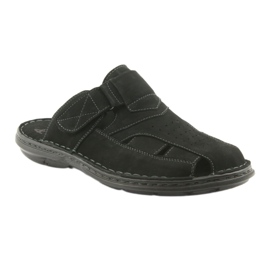 Pantofole da uomo leggere PU American Club CY05 fondo nero 1