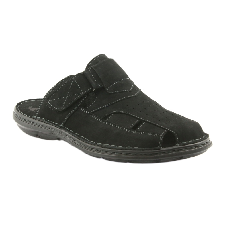 Pantofole da uomo leggere PU American Club CY05 fondo nero 1