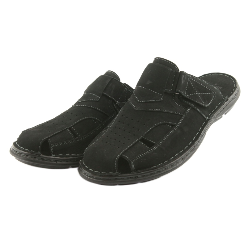 Pantofole da uomo leggere PU American Club CY05 fondo nero 3
