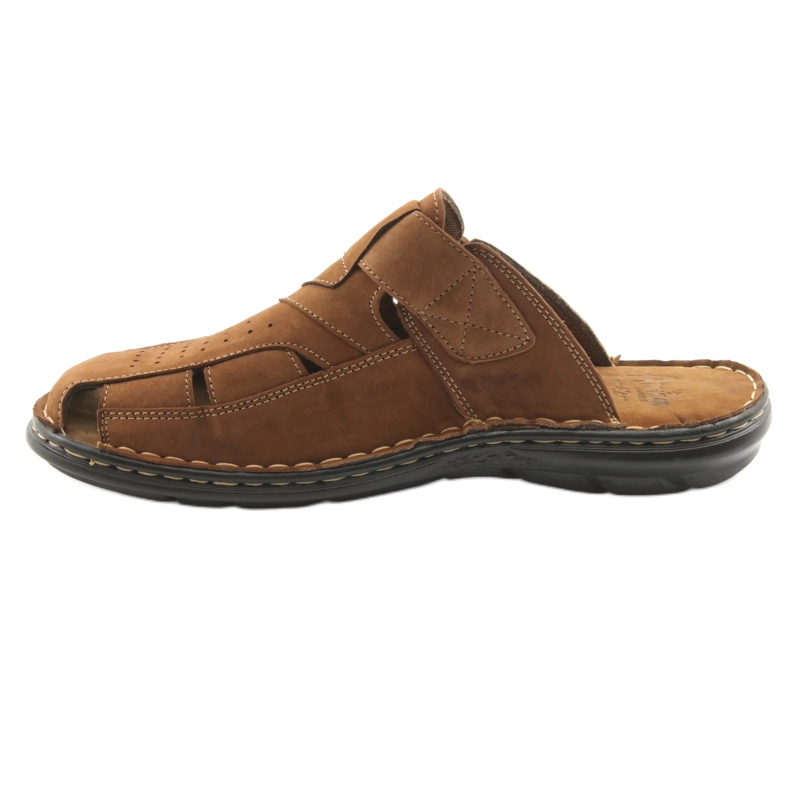 Pantofole da uomo leggere PU American Club CY05 fondo marrone 2