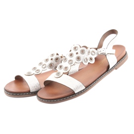 Sergio Leone Sandali da donna bianco grigio 3