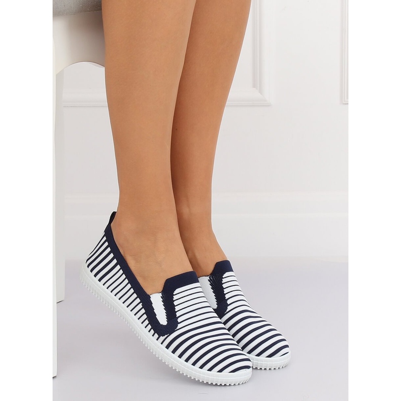 Sneakers slipon blu navy XJ-2909 Navy bianco 1