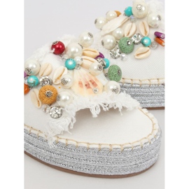 Bianco JH80 Espadrillas in denim bianco multicolore 1