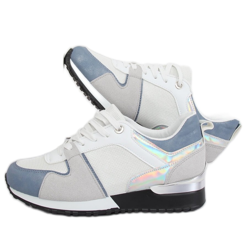 Scarpe sportive bianche B-01 BIANCO / BLU 2