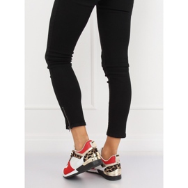 Scarpe sportive bianche B-01 WHITE / LEOPARD bianco nero marrone multicolore 1
