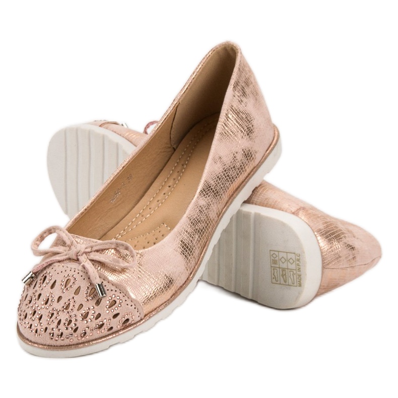 SHELOVET Ballerine casual giallo rosa 1