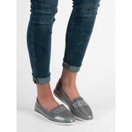 SHELOVET Mocassini laccati grigio 1
