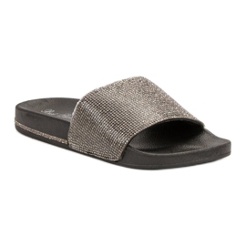 Best Shoes Ciabatte Con Cubic Zirconia nero 1
