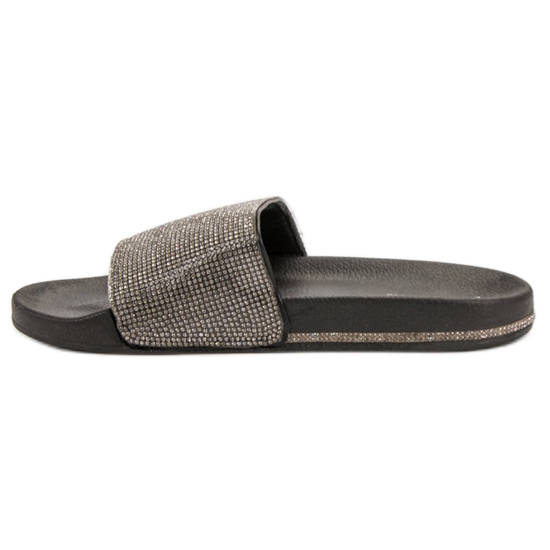 Best Shoes Ciabatte Con Cubic Zirconia nero 2
