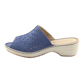 Pantofole da donna con zeppa Caprice 27351 jeans blu 2