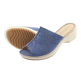 Pantofole da donna con zeppa Caprice 27351 jeans blu 5