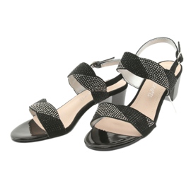 Sergio Leone Sandali sullo sk795 post nero con zirconi 3
