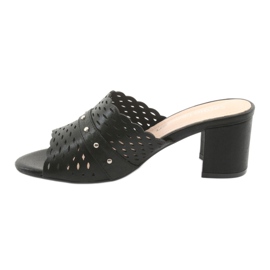 Pantofole da donna nere Sergio Leone KL319 nero 2