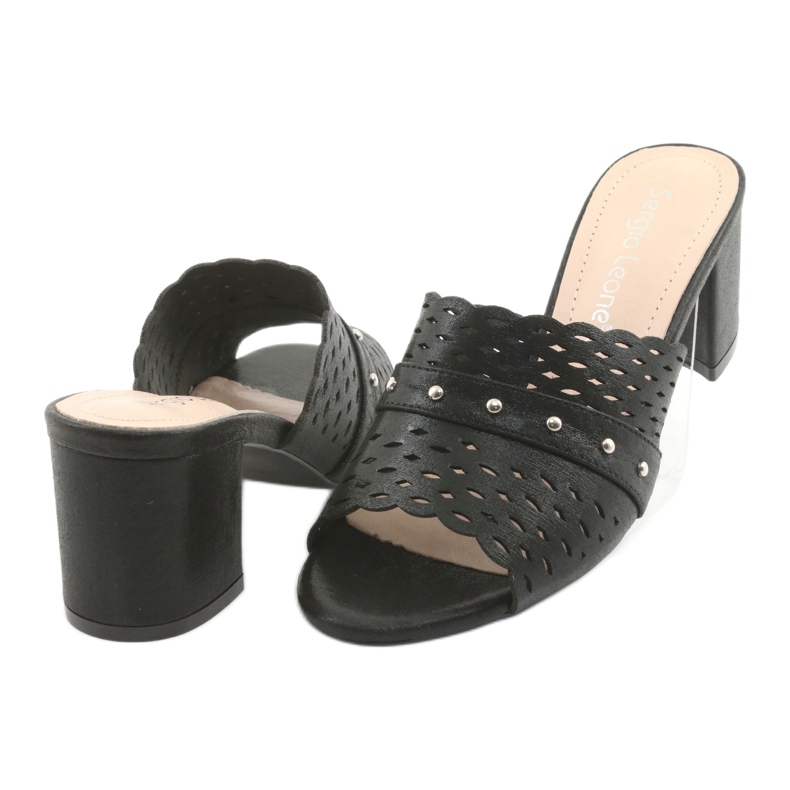 Pantofole da donna nere Sergio Leone KL319 nero 4