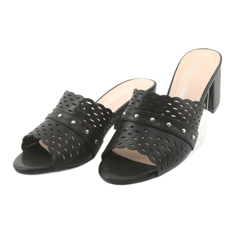 Pantofole da donna nere Sergio Leone KL319 nero 3