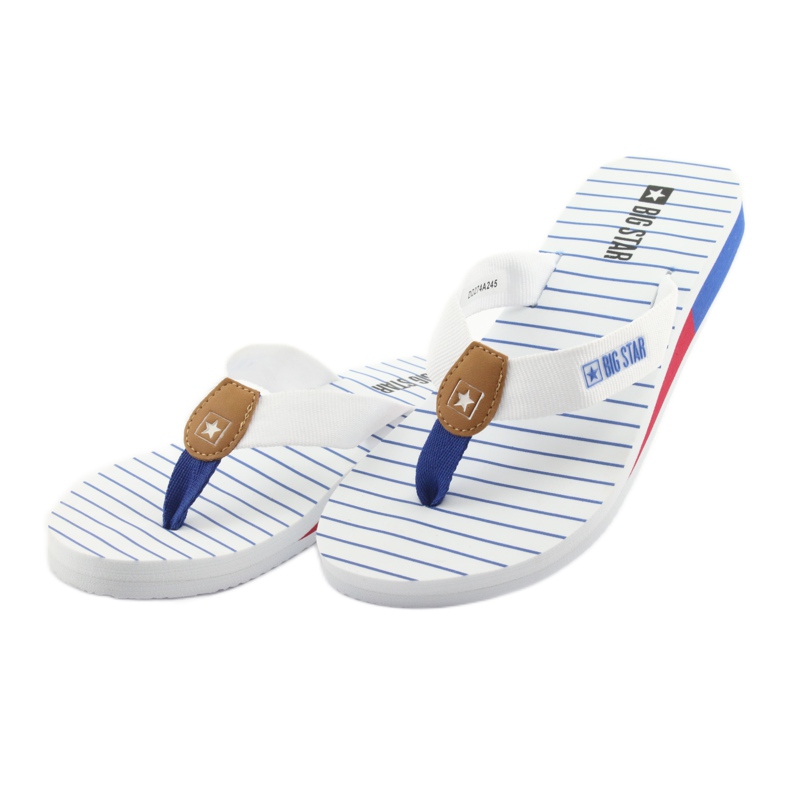 Infradito Big Star con zeppa bianca marrone blu rosso 3