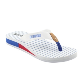 Infradito Big Star con zeppa bianco marrone blu rosso 1