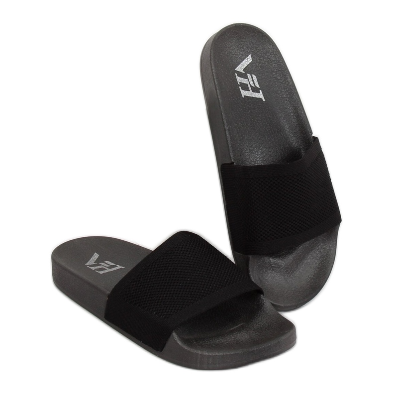 Pantofole nere con cintura in maglia PT-110 Black nero 1