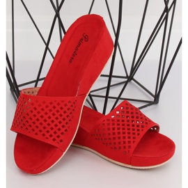 Pantofole rosse traforate JS-03 Red rosso 1