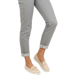 Mocassini da donna beige BJ600-E25 Albicocca 1