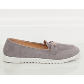 Grigio Mocassini grigi da donna BJ600-E25 Grigio 1