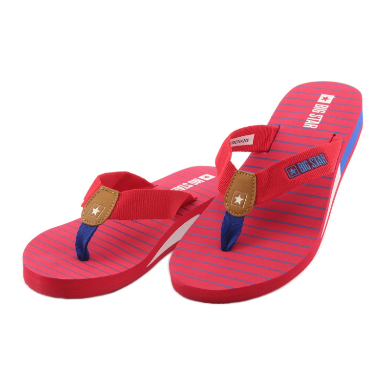 Infradito Big Star con zeppa marrone blu rosso 3