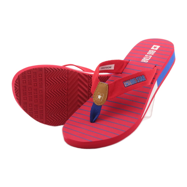 Infradito Big Star con zeppa marrone blu rosso 4