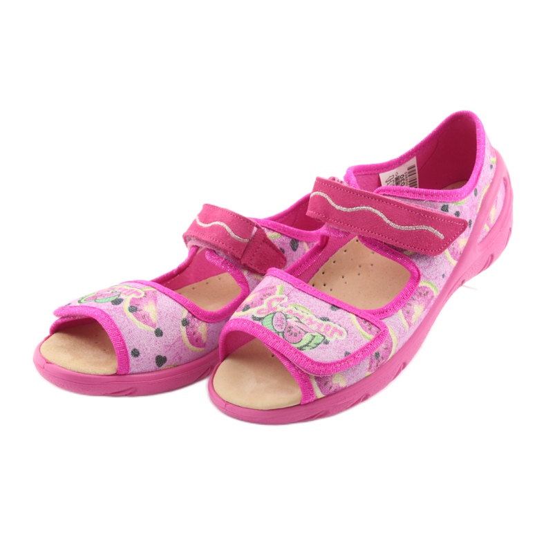 Scarpe per bambini Befado pu 433X030 verde giallo rosa 3