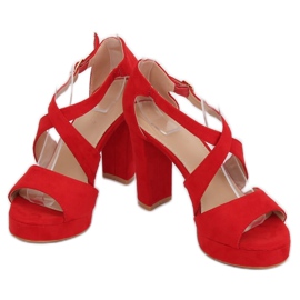 Red VV-23 Sandali rossi sulla piattaforma rosso 1