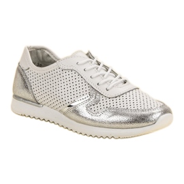 Filippo Scarpe in pelle argento bianca grigio 1