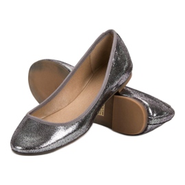 SHELOVET Ballerine lucenti grigio 1