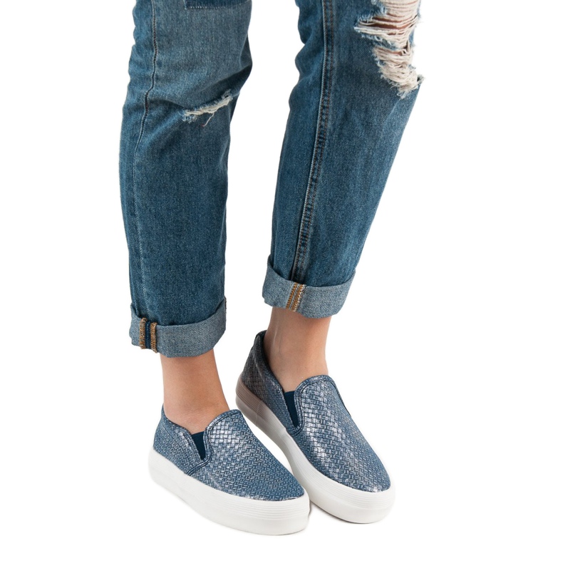 SHELOVET Scarpe da ginnastica blu slip-on 1