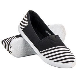 SHELOVET Scarpe da ginnastica leggere slip-on bianco nero 1