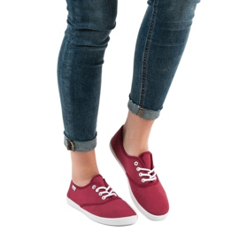 SHELOVET Sneakers con lacci rosso 2